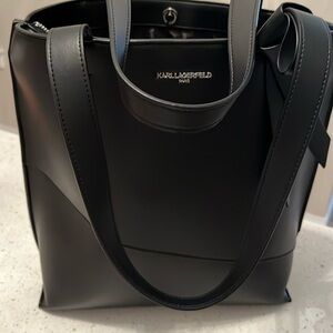 Karl Lagerfeld black tote. NWOT. 15” tall.